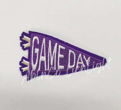 Trucker hat patches 3” purple game day flag patch iron on