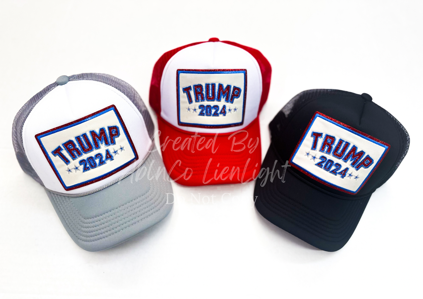 Trump 2024 America glitter embroidery hat patches iron on