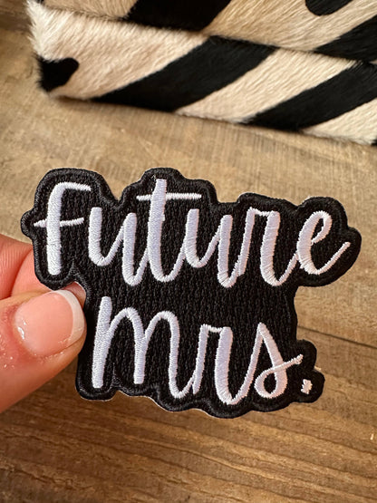 Future Mrs Black and White, Bride patch, wedding patch