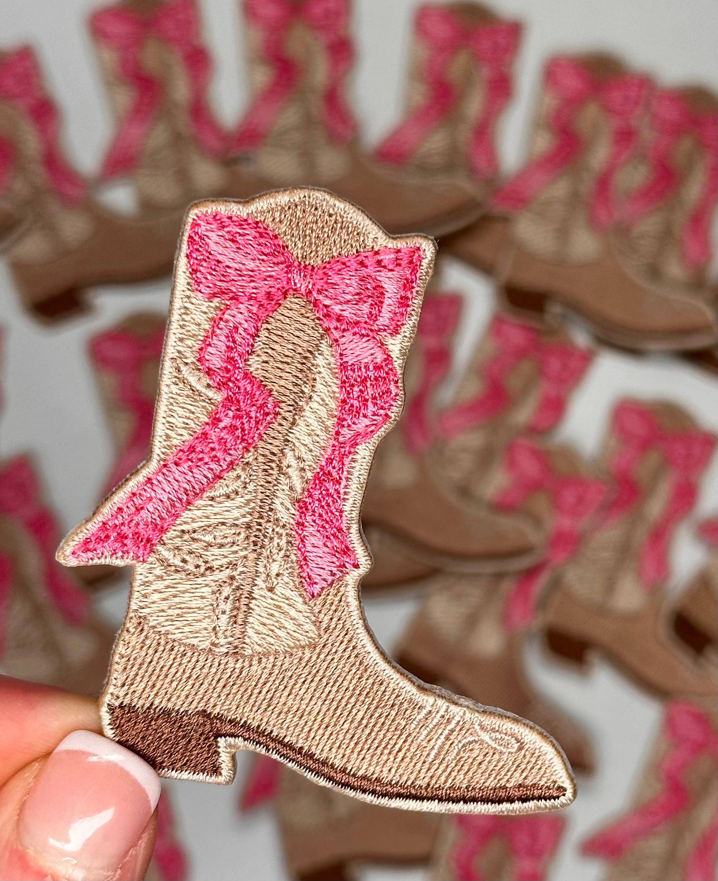 Boot with bow, western patch, cowgirl, cowboy, texas patch