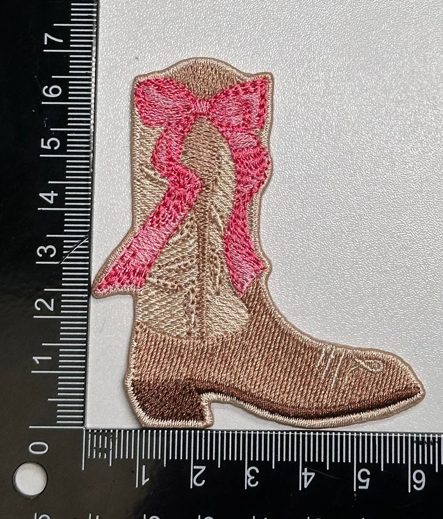 Boot with bow, western patch, cowgirl, cowboy, texas patch