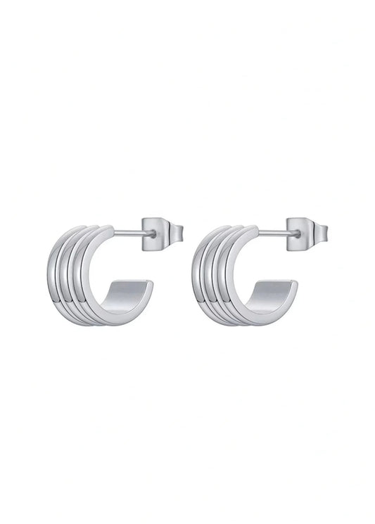 Hjane Triple C Hoops Silver