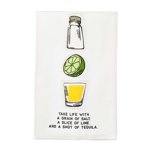 Salt and Lime Appliquéd Towel