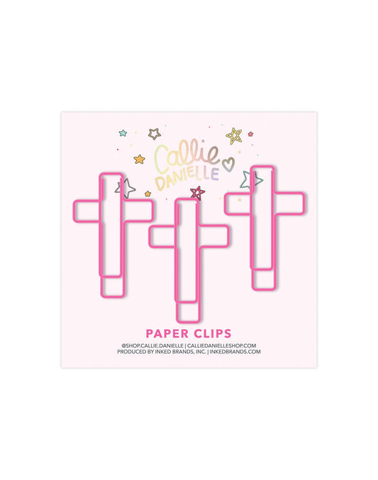 Pink Cross Paperclips