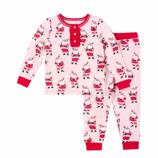 Pink Vintage Santa Pajama Set