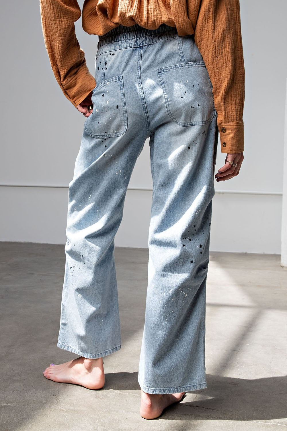 Washed Denim Pants