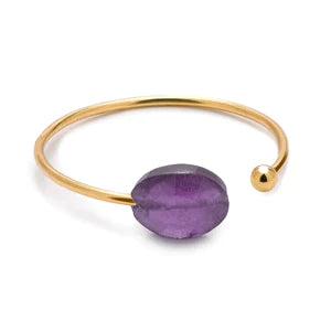 Gold Oval Amethyst Ring