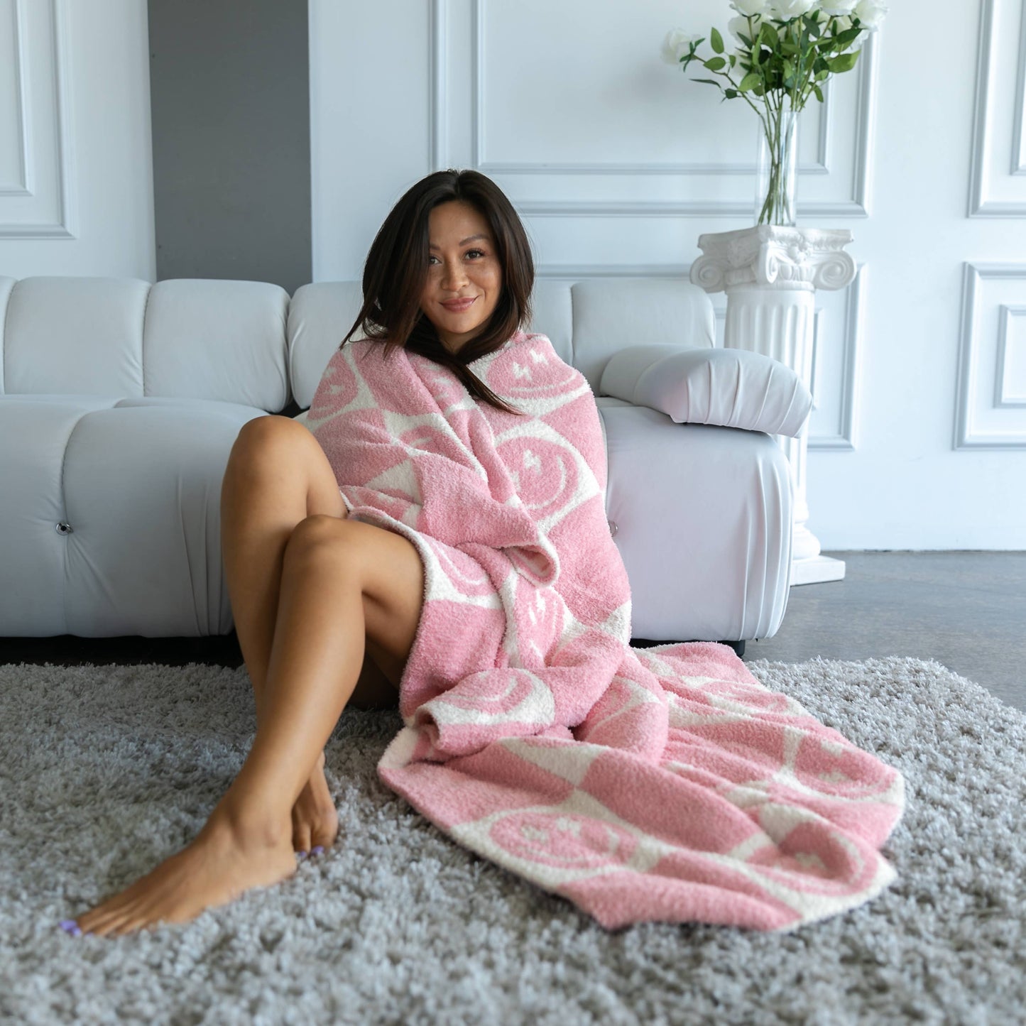 Pink Bolt Smile Blanket