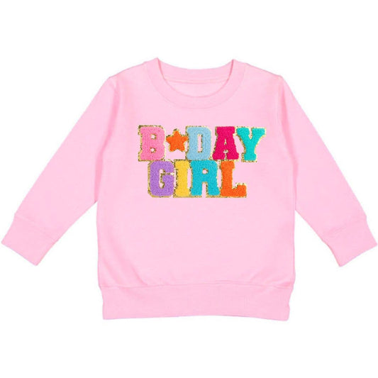 Birthday Girl Patch Sweatshirt - Kids Birthday Sweatshirt: 3T