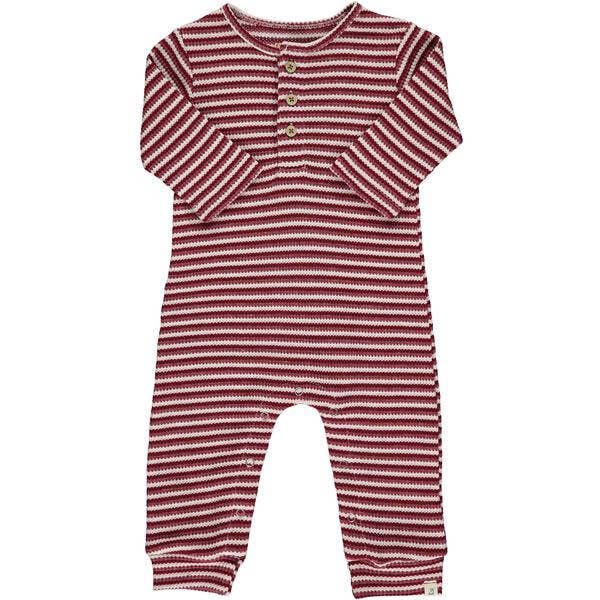 MASON Burgundy stripe Rib Romper