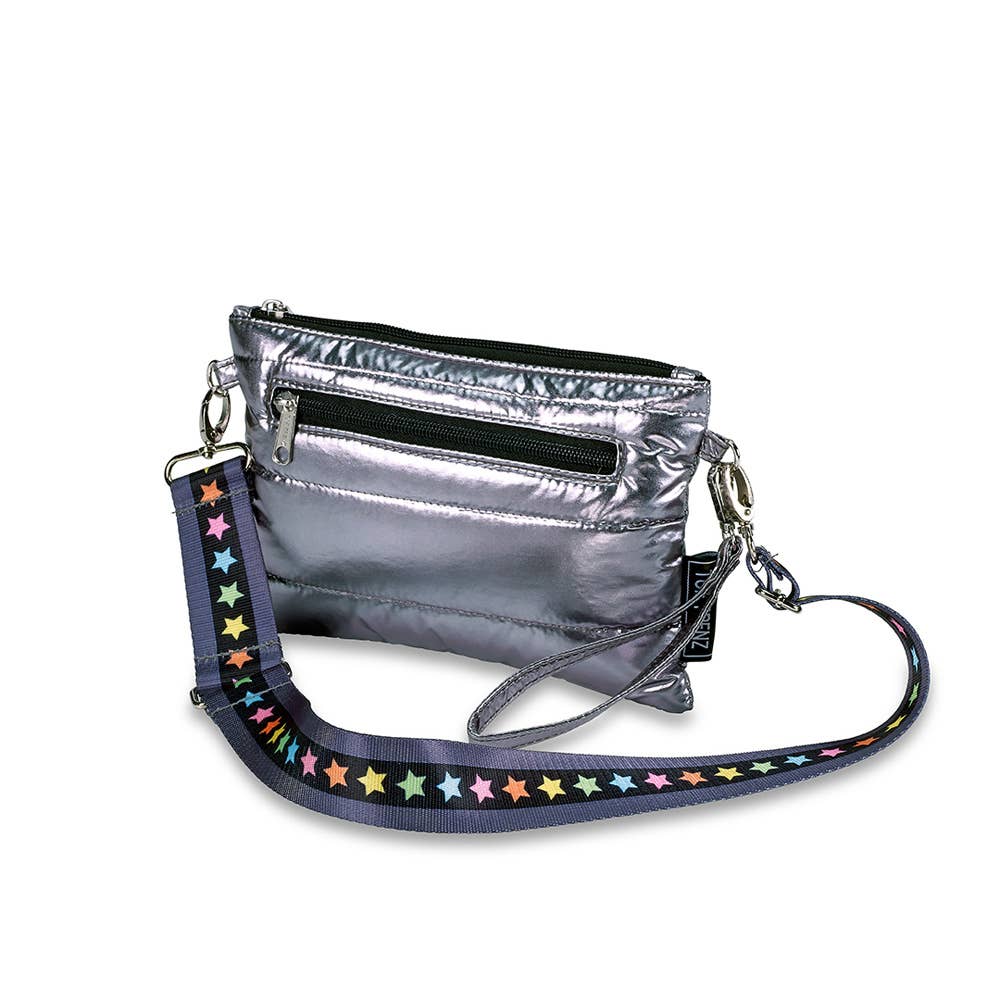 Gunmetal Puffer 3-in-1 (Belt/Crossbody/Pouch) w/Multi Star