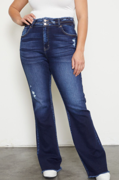 Plus High Rise Flare Jeans