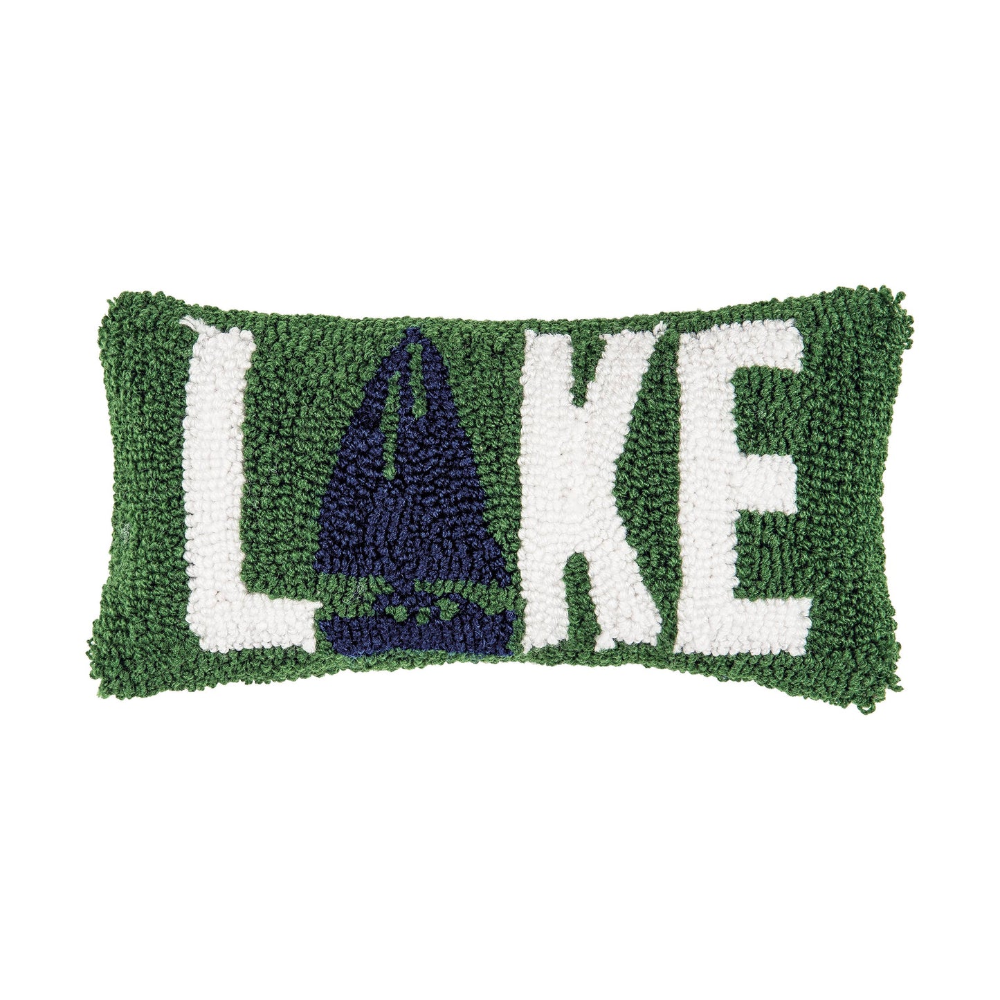 6" x 12" Lake Ship Hooked Throw Pillow