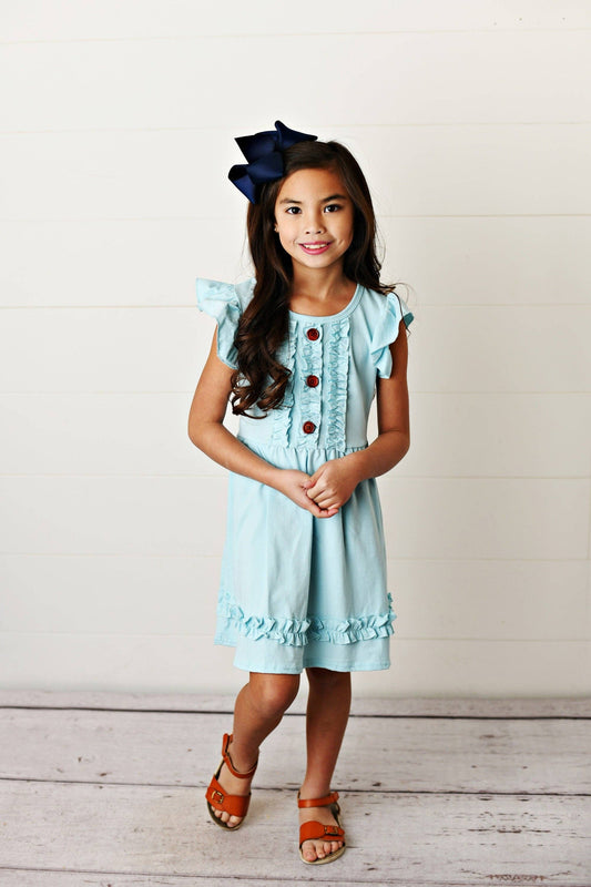 Kids Ruffle Button Down Easter Dress