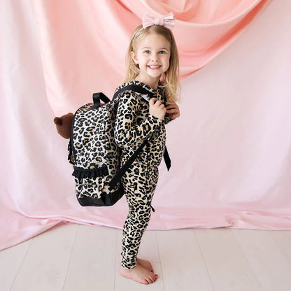 POSH PEANUT LANA LEOPARD - RUFFLED BACKPACK